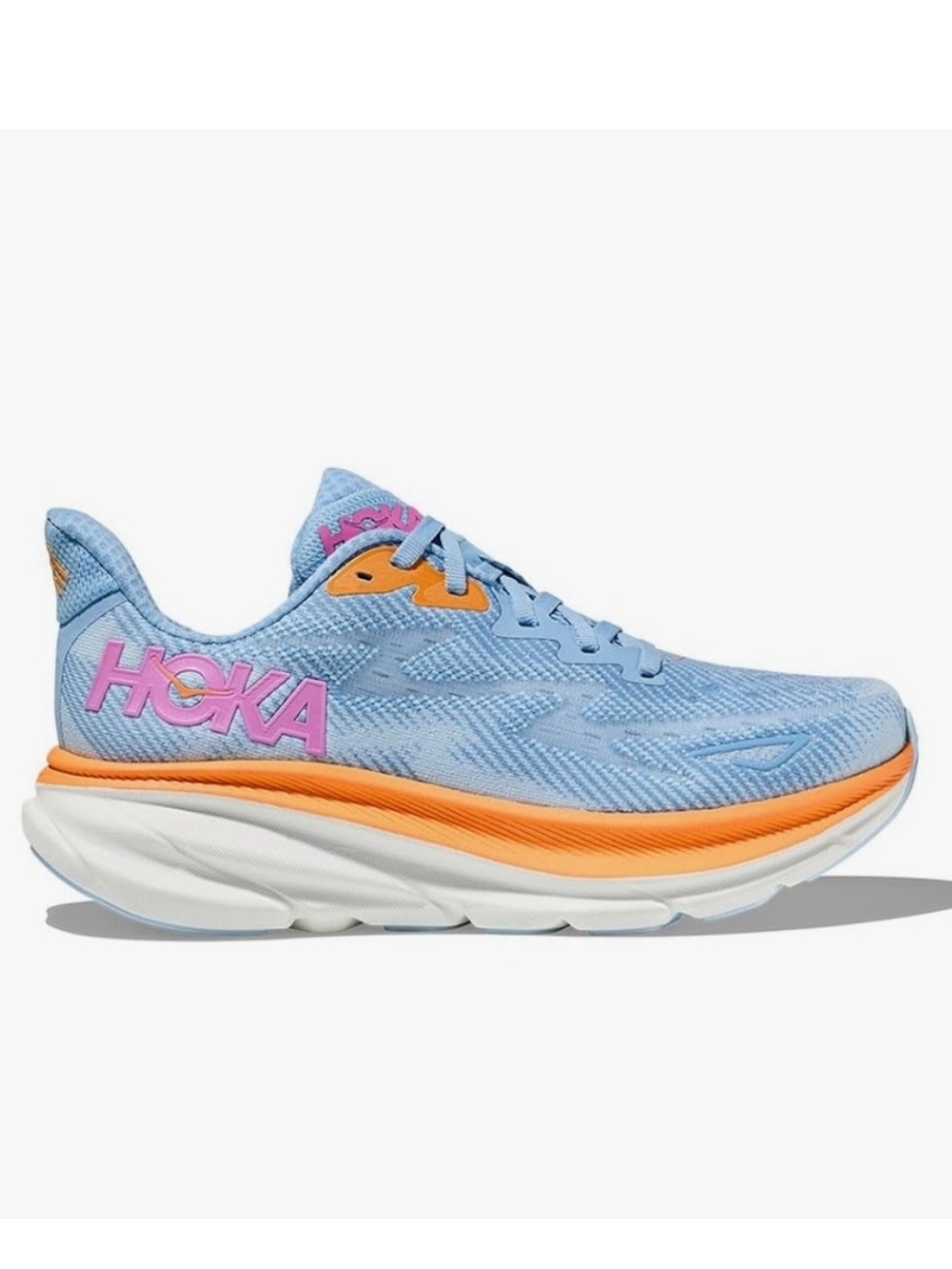 Hoka One One Clifton 9 Running Shoes Womens 8 Blue Orange